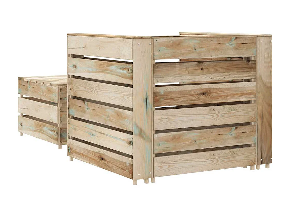 Salon de jardin palette 2 pcs Bois de pin imprégné