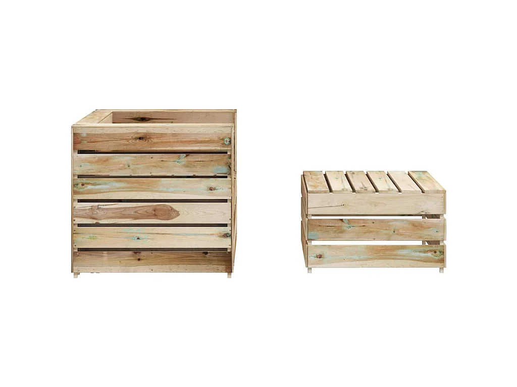 2-delige Loungeset pallet geïmpregneerd grenenhout