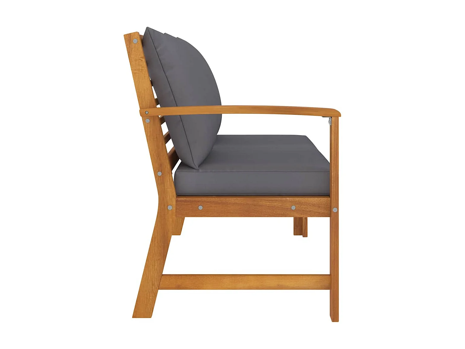 Banc de jardin 114,5 cm avec coussin gris foncé Bois d'acacia