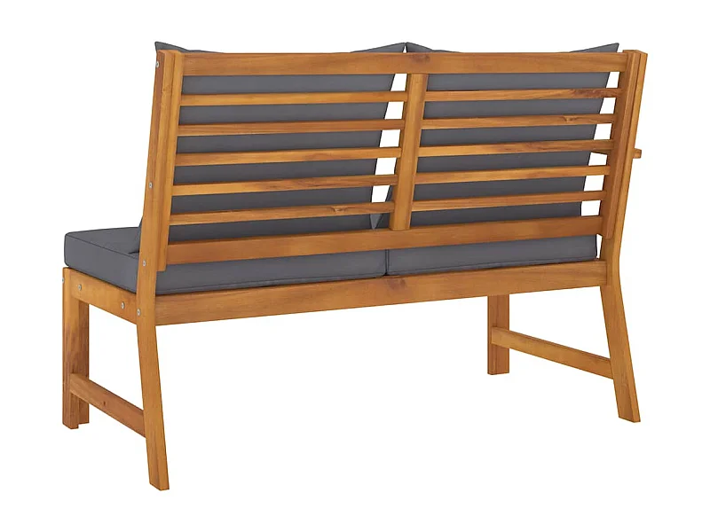 Banc de jardin 114,5 cm avec coussin gris foncé Bois d'acacia