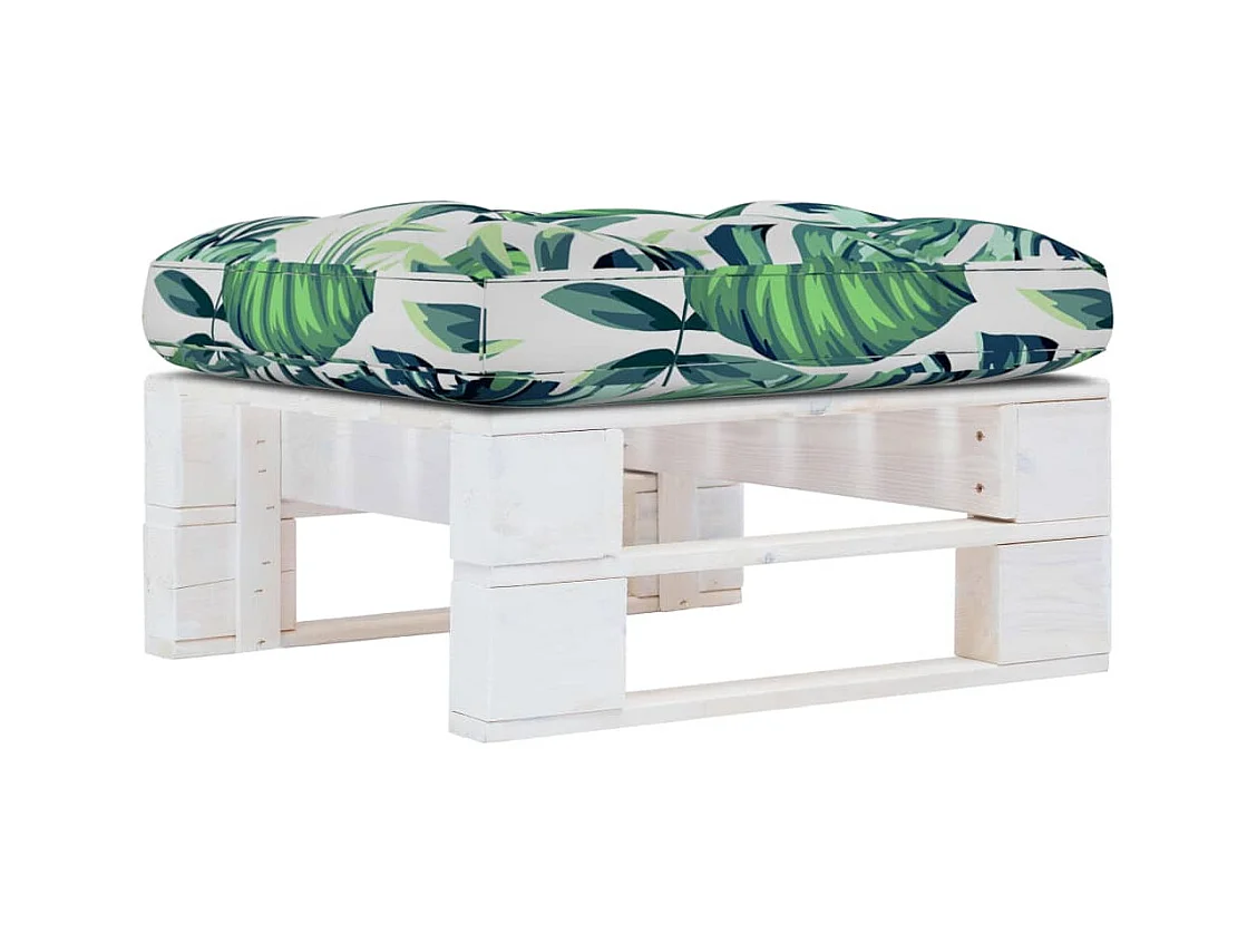 Pouf palette de jardin Bois de pin imprégné de blanc