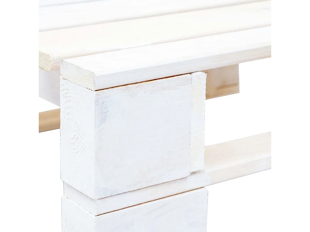 Pouf palette de jardin Bois de pin imprégné de blanc