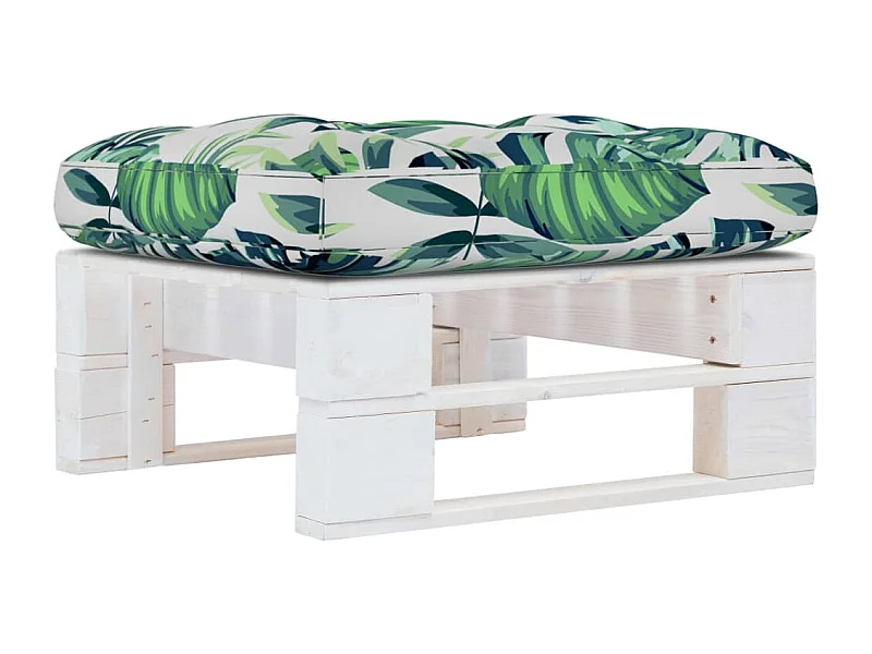 Pouf palette de jardin Bois de pin imprégné de blanc