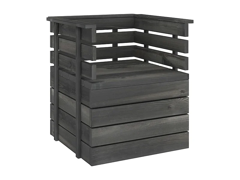 Gartensessel Massivholz Kiefer Dunkelgrau