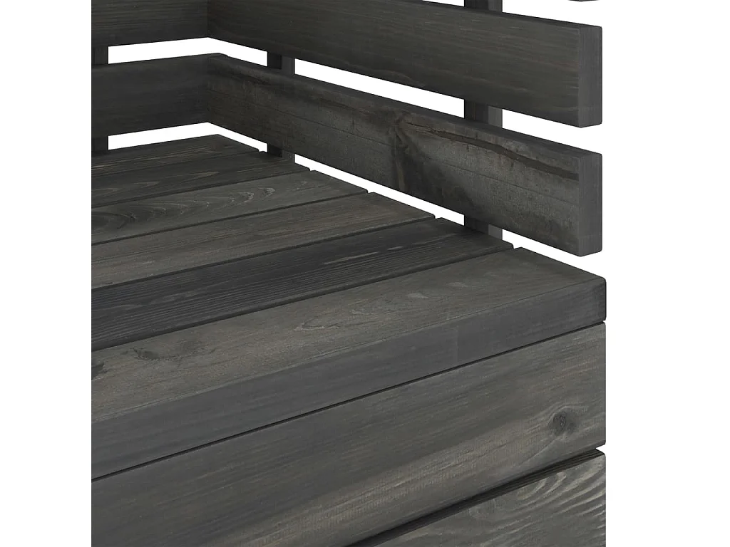 Gartensessel Massivholz Kiefer Dunkelgrau