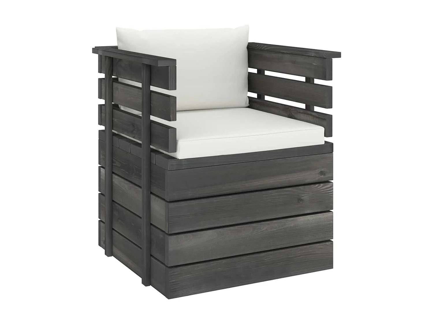 Fauteuil de jardin avec coussins Bois de pin