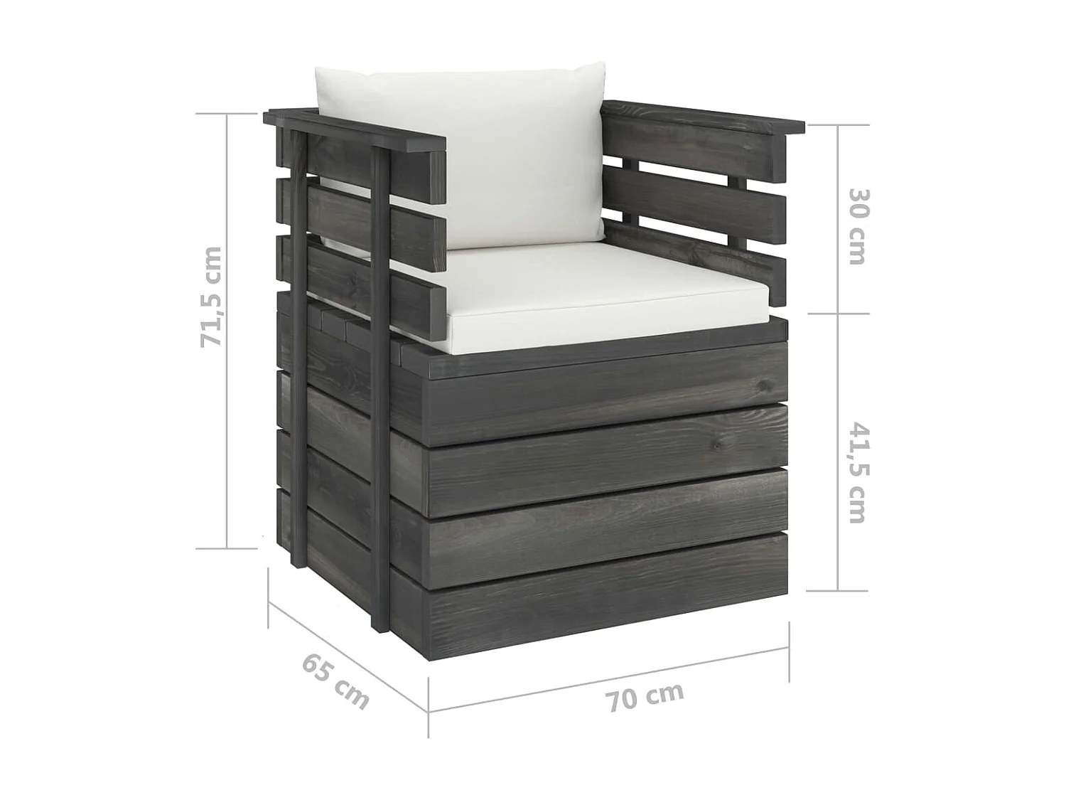 Fauteuil de jardin avec coussins Bois de pin