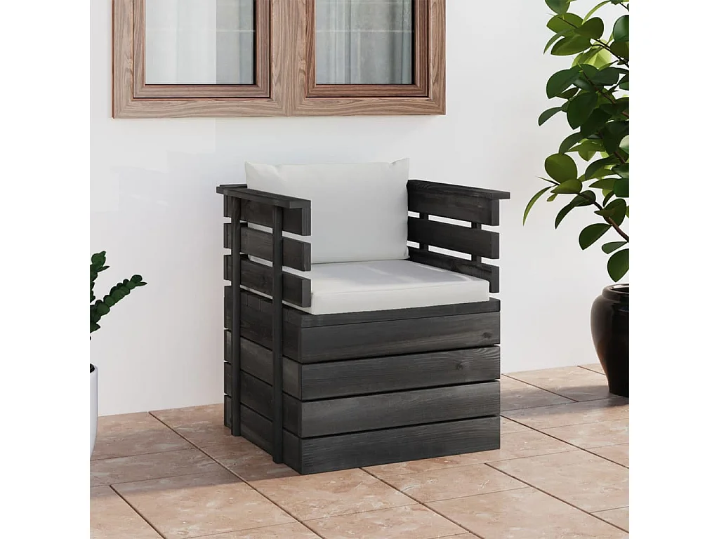 Tuinfauteuil met kussens pallet grenenhout