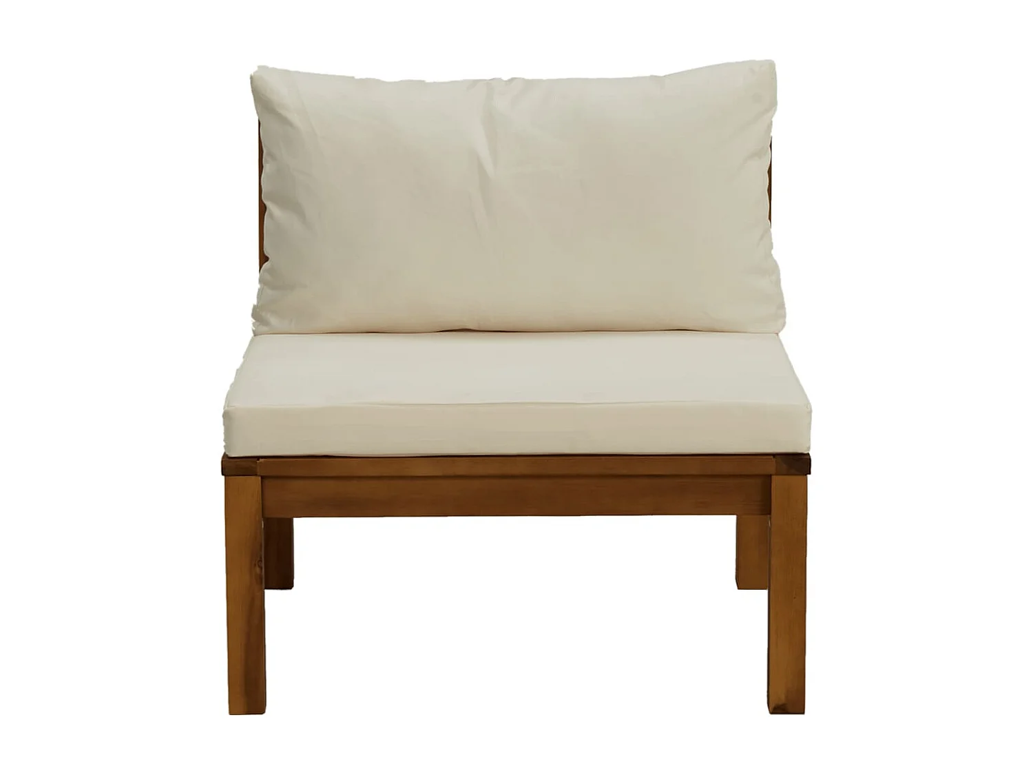Ensemble de canapés 2 pcs et coussins blanc crème Acacia solide