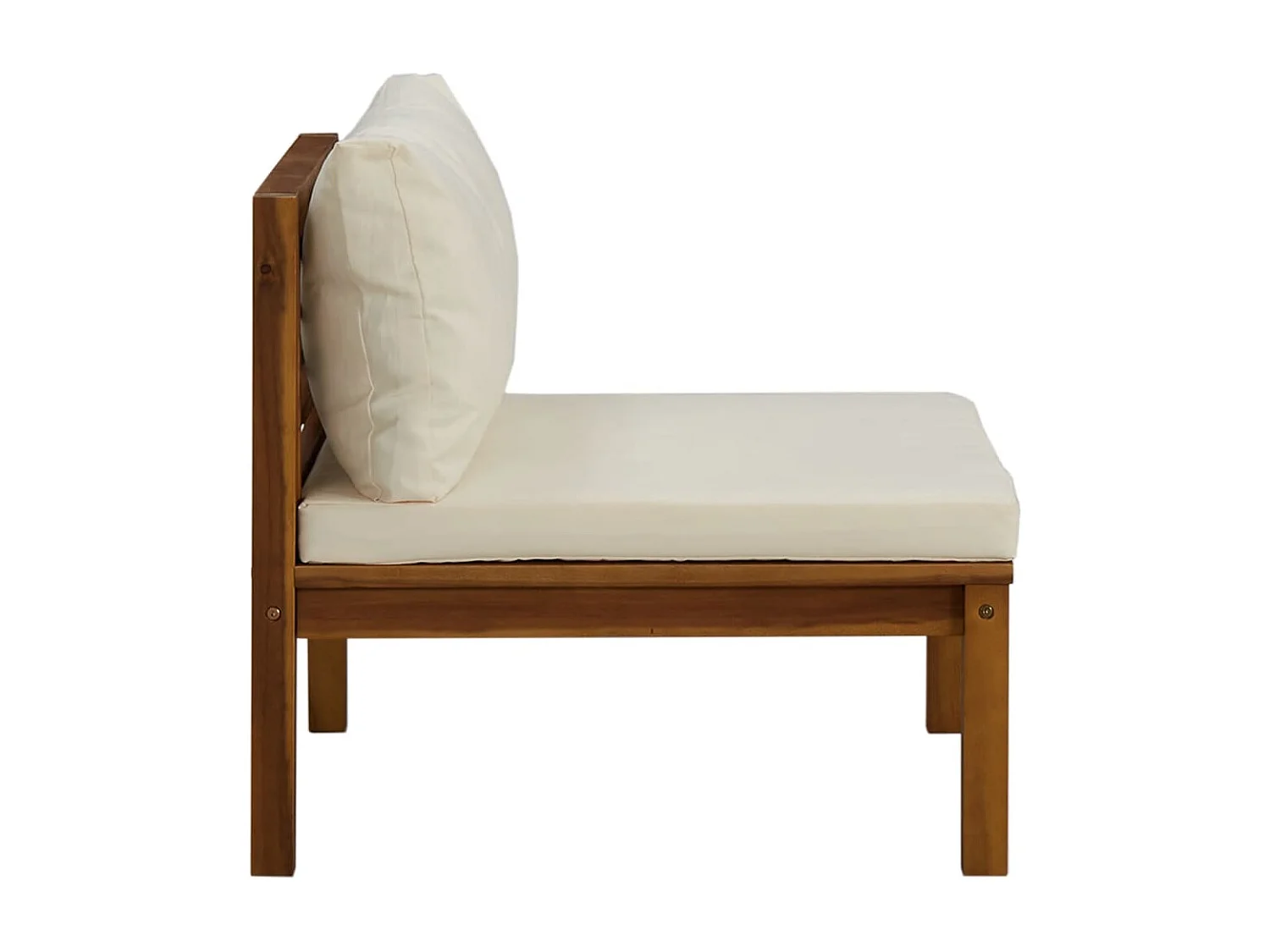 Ensemble de canapés 2 pcs et coussins blanc crème Acacia solide