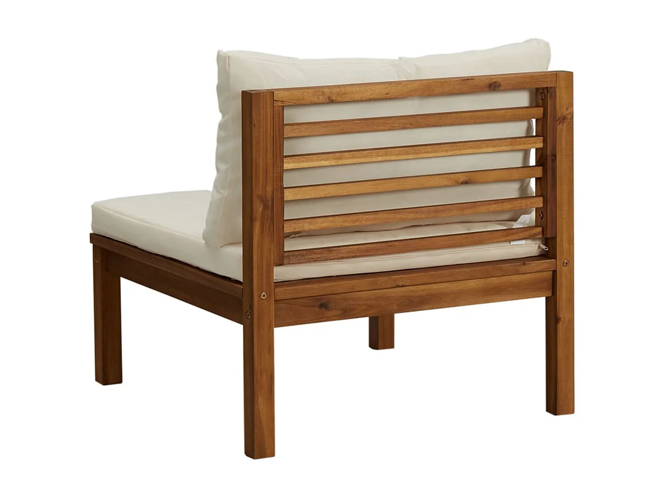 Ensemble de canapés 2 pcs et coussins blanc crème Acacia solide