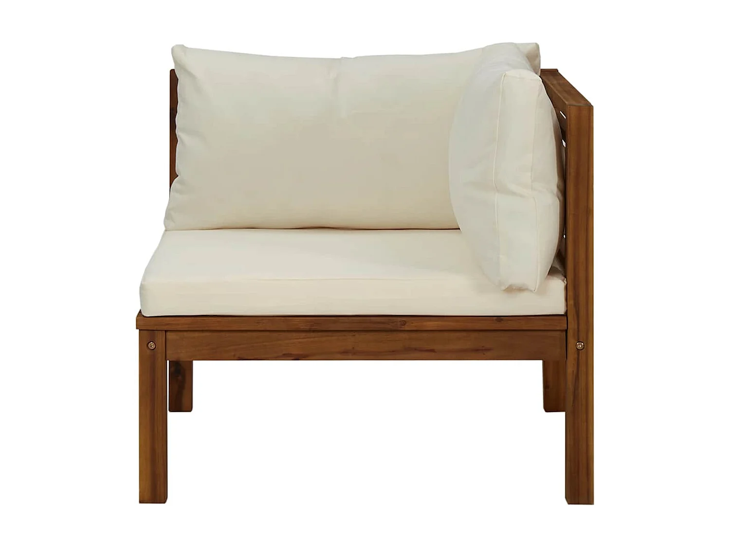 Ensemble de canapés 2 pcs et coussins blanc crème Acacia solide