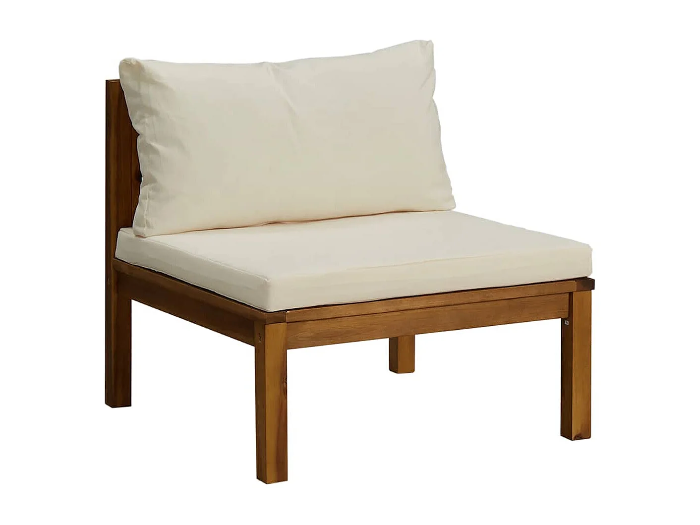 Ensemble de canapés 2 pcs et coussins blanc crème Acacia solide