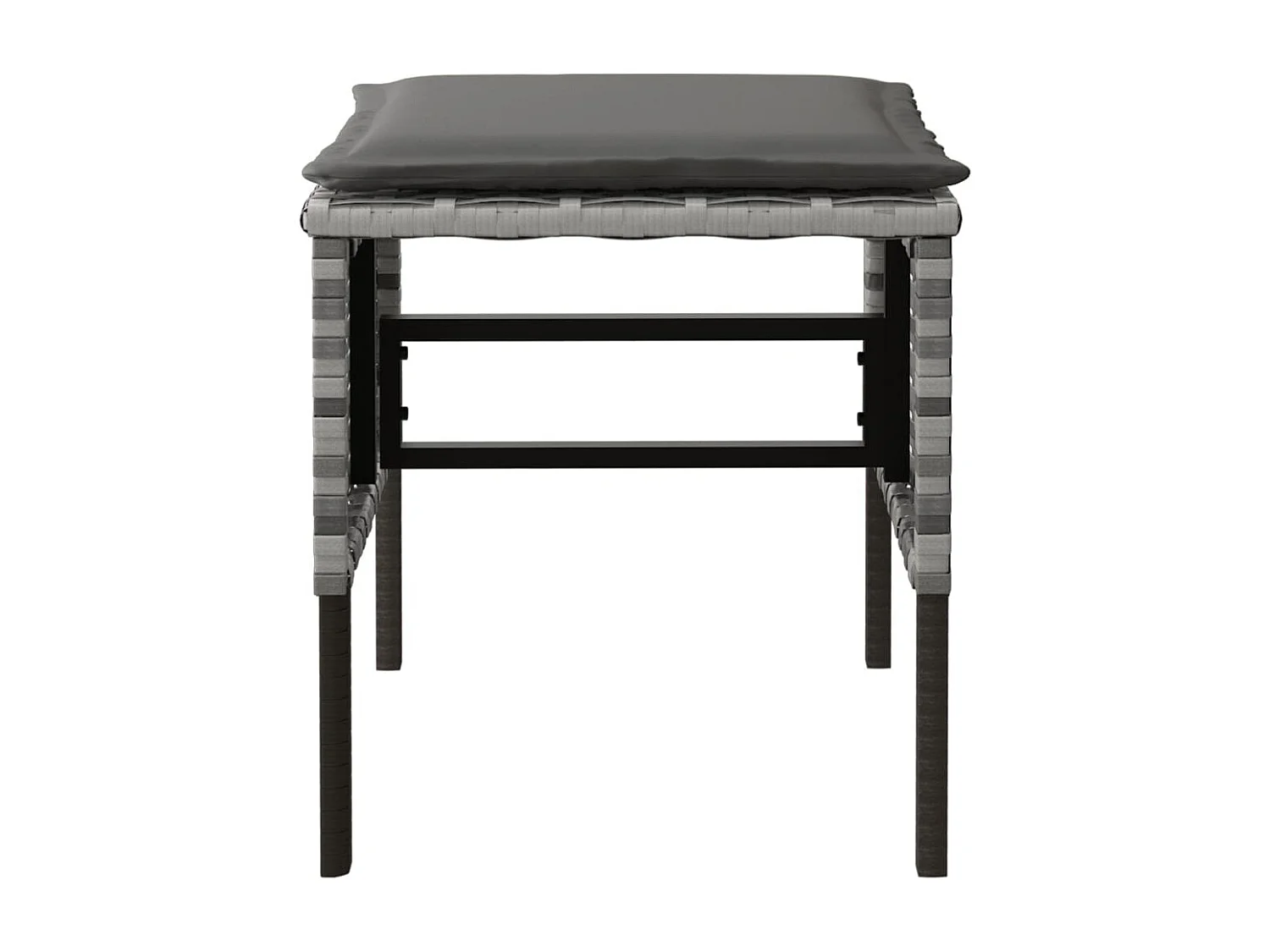 Gartenhocker mit Kissen 4 Stk. Grau Poly Rattan