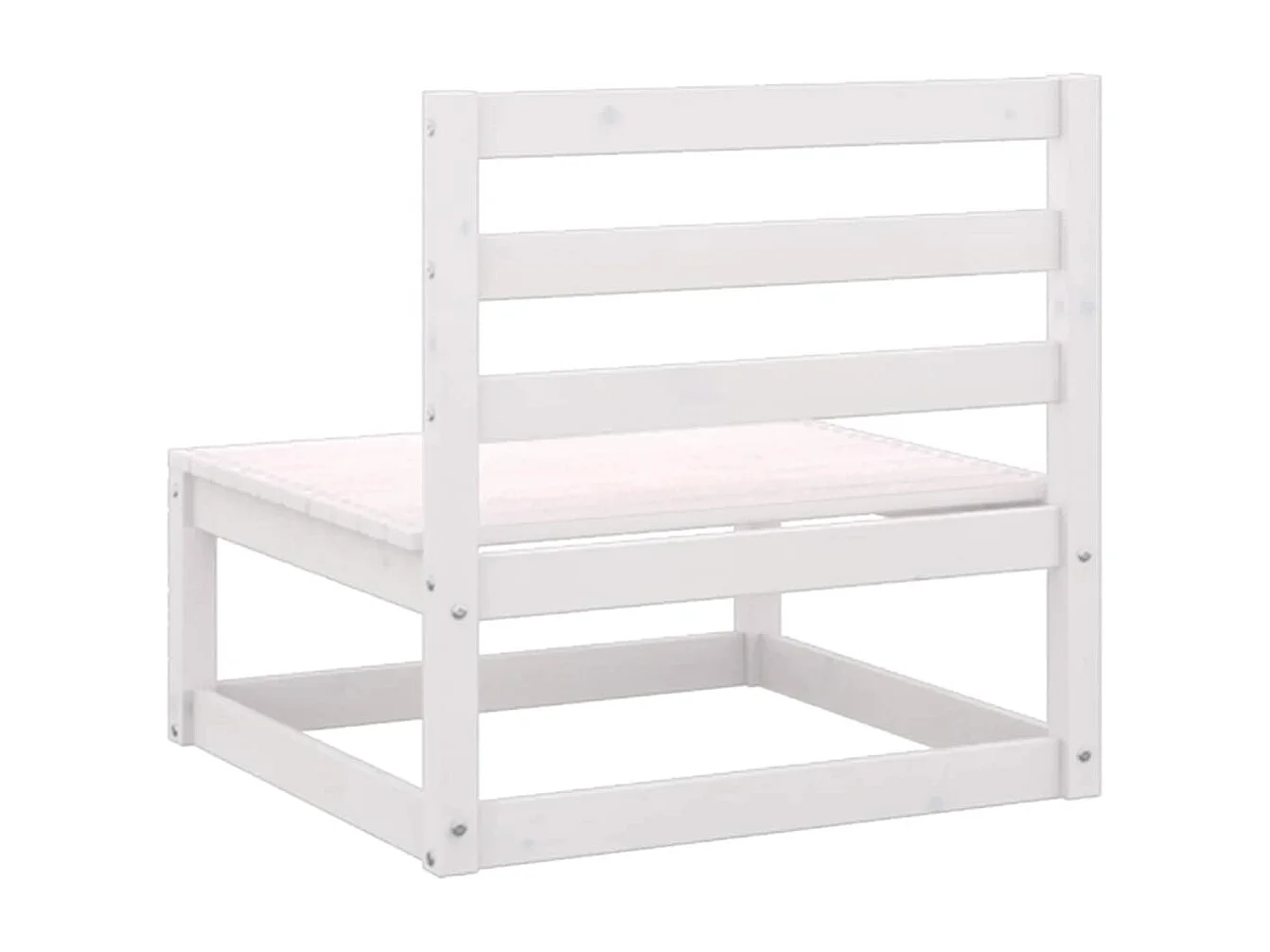 2-tlg. Garten-Lounge-Set mit Kissen Weiß Kiefer Massivholz