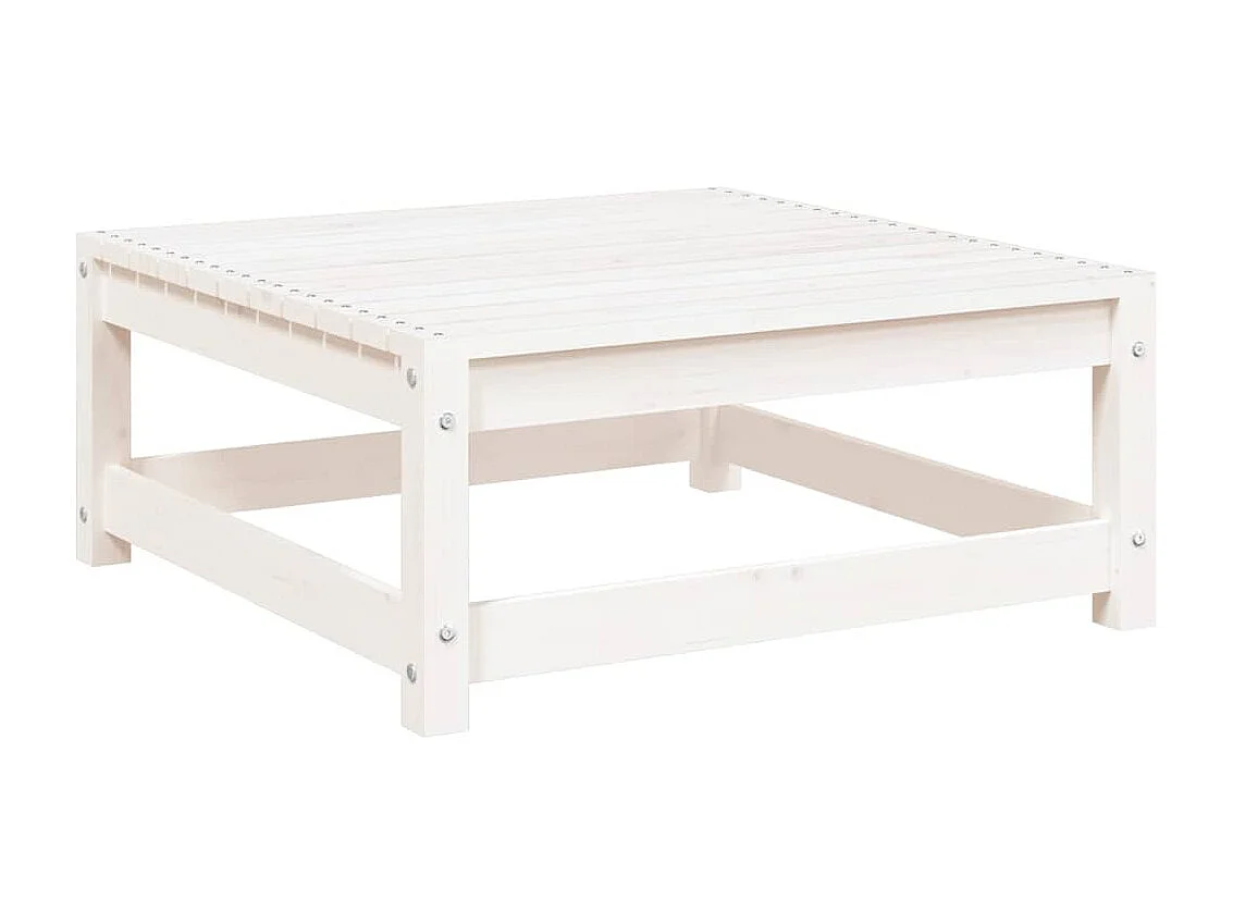 2-tlg. Garten-Lounge-Set mit Kissen Weiß Kiefer Massivholz