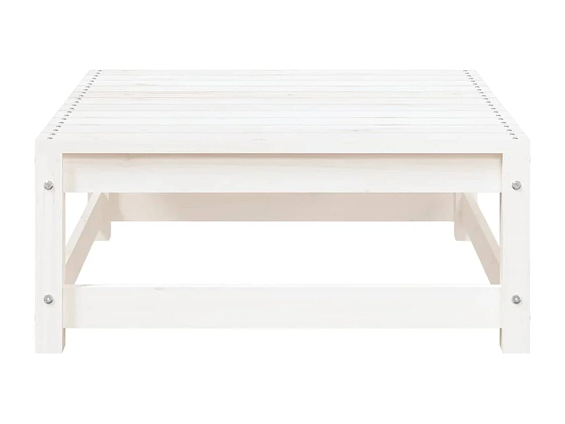 2-tlg. Garten-Lounge-Set mit Kissen Weiß Kiefer Massivholz