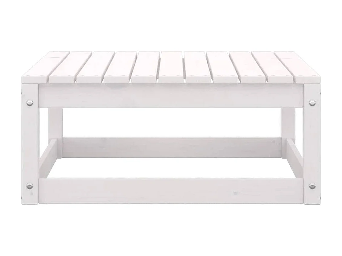 2-tlg. Garten-Lounge-Set mit Kissen Weiß Kiefer Massivholz