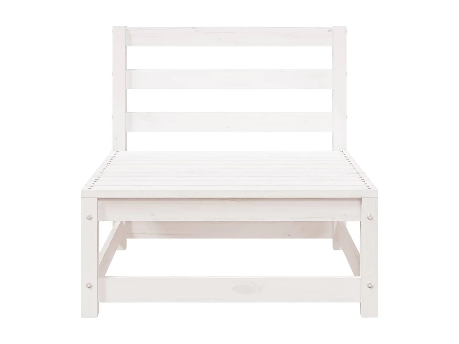 Set Divani da Giardino 2 pz Cuscini Bianchi Massello di Pino