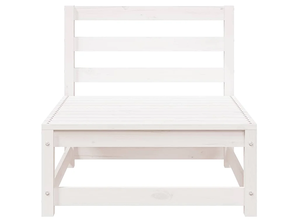 2-tlg. Garten-Lounge-Set mit Kissen Weiß Kiefer Massivholz