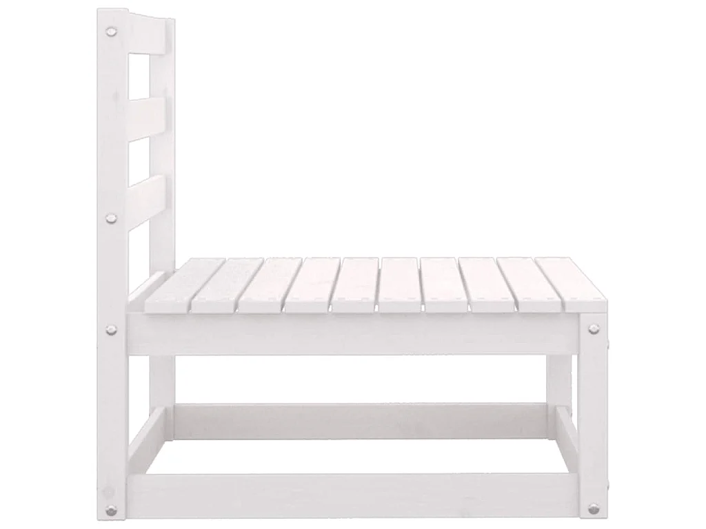 2-tlg. Garten-Lounge-Set mit Kissen Weiß Kiefer Massivholz