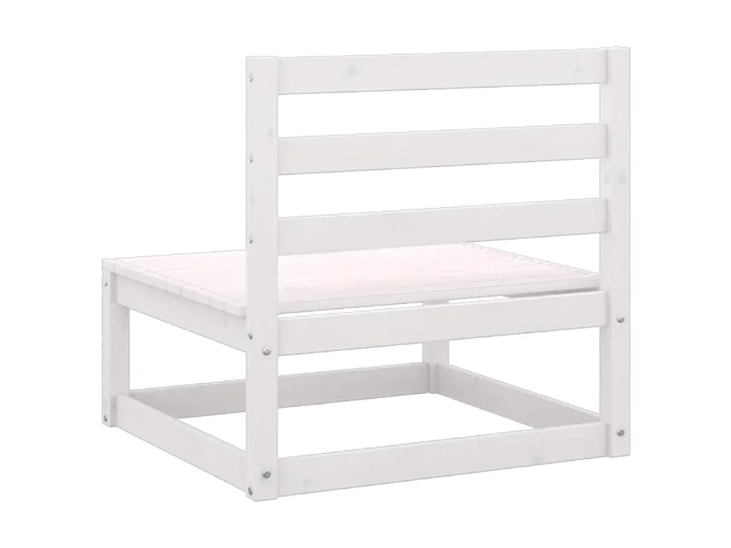 2-tlg. Garten-Lounge-Set mit Kissen Weiß Kiefer Massivholz