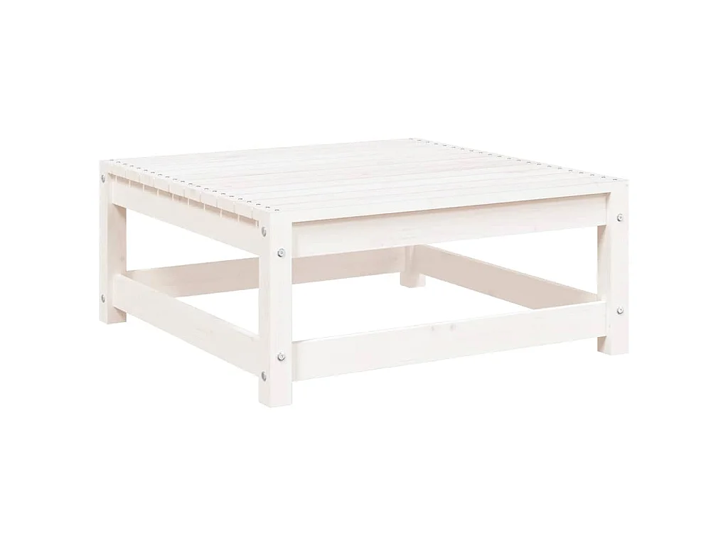 2-tlg. Garten-Lounge-Set mit Kissen Weiß Kiefer Massivholz