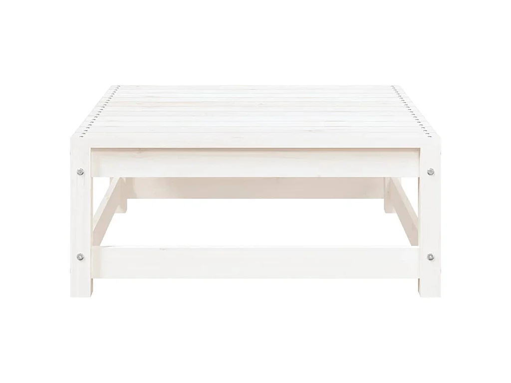 2-tlg. Garten-Lounge-Set mit Kissen Weiß Kiefer Massivholz