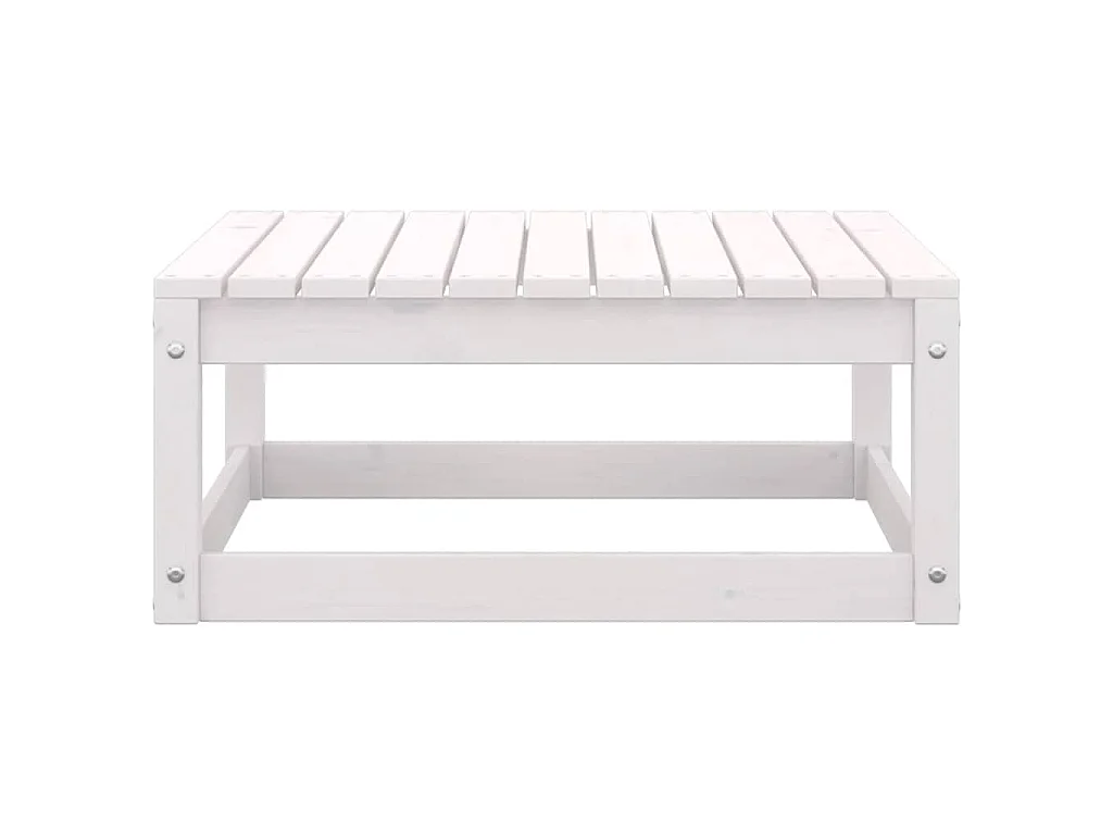 2-tlg. Garten-Lounge-Set mit Kissen Weiß Kiefer Massivholz