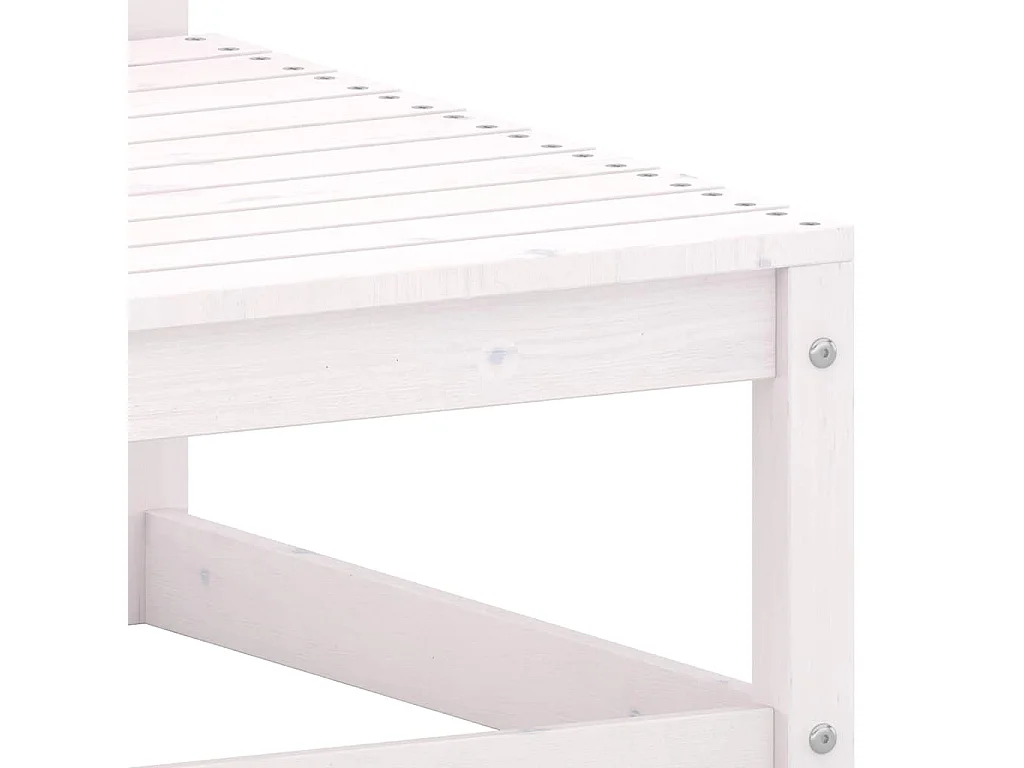 2-tlg. Garten-Lounge-Set mit Kissen Weiß Kiefer Massivholz