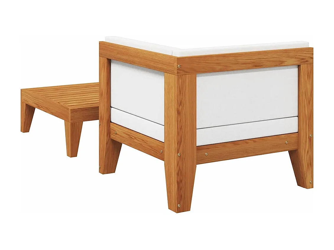 Salon de jardin 2 pcs avec coussins Bois d'acacia solide