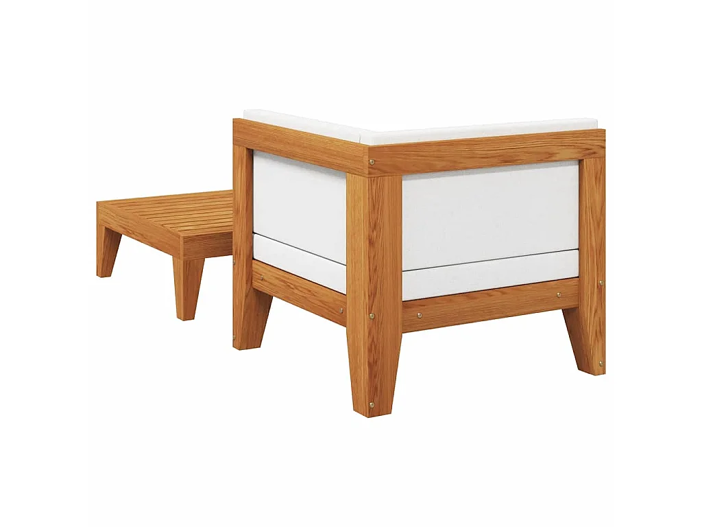 Salon de jardin 2 pcs avec coussins Bois d'acacia solide