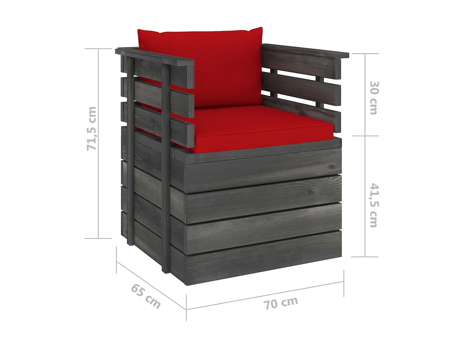 Tuinfauteuil met kussens pallet grenenhout