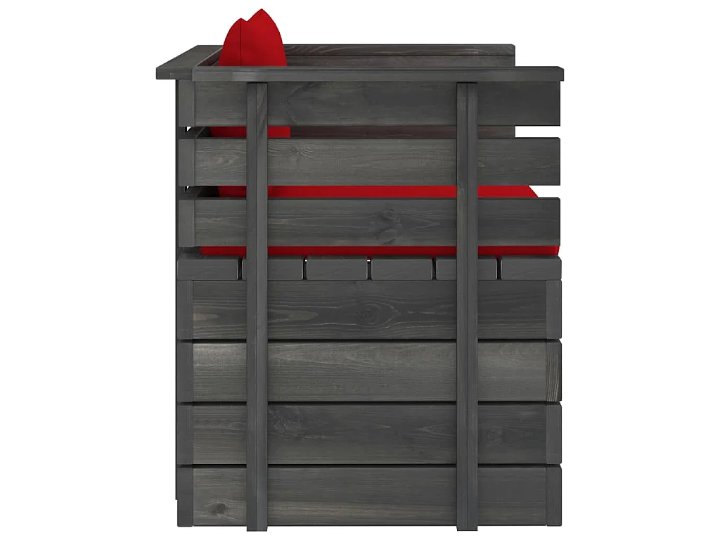 Fauteuil de jardin avec coussins Bois de pin