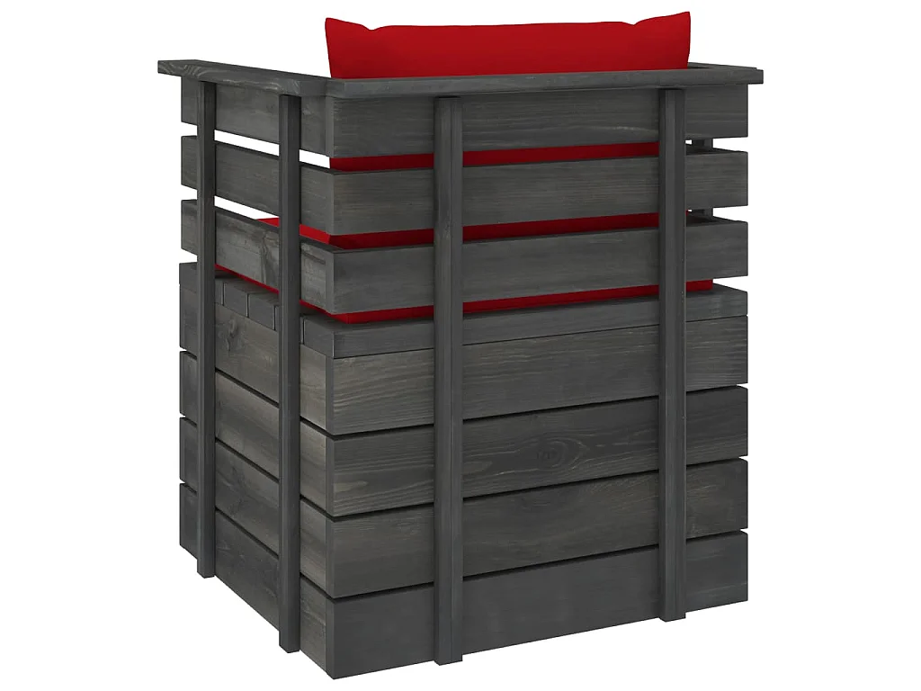 Fauteuil de jardin avec coussins Bois de pin