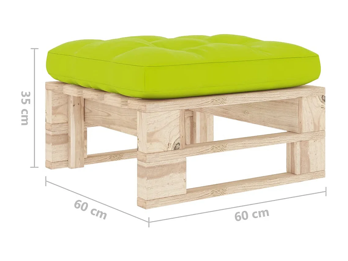 Otomana de paletes para jardim pinho impregnado