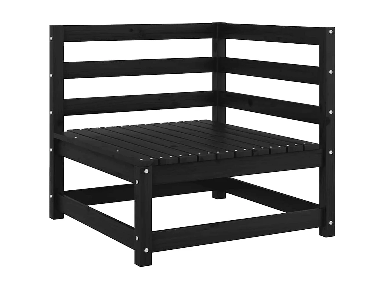 Salon de jardin 2 pcs avec coussins Noir Bois de pin massif