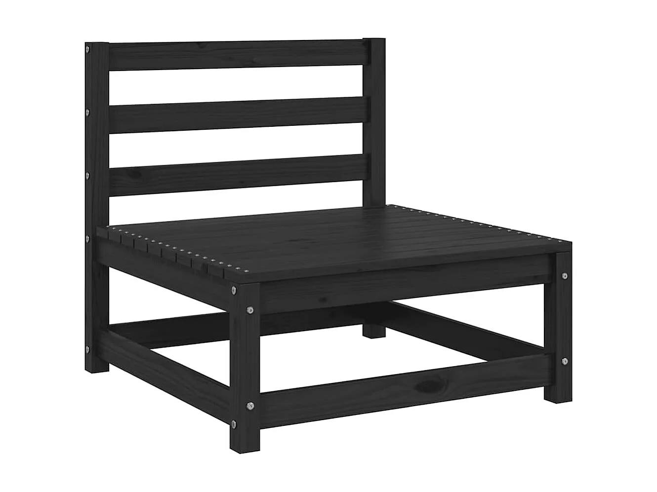 2-tlg. Garten-Lounge-Set mit Kissen Schwarz Kiefer Massivholz