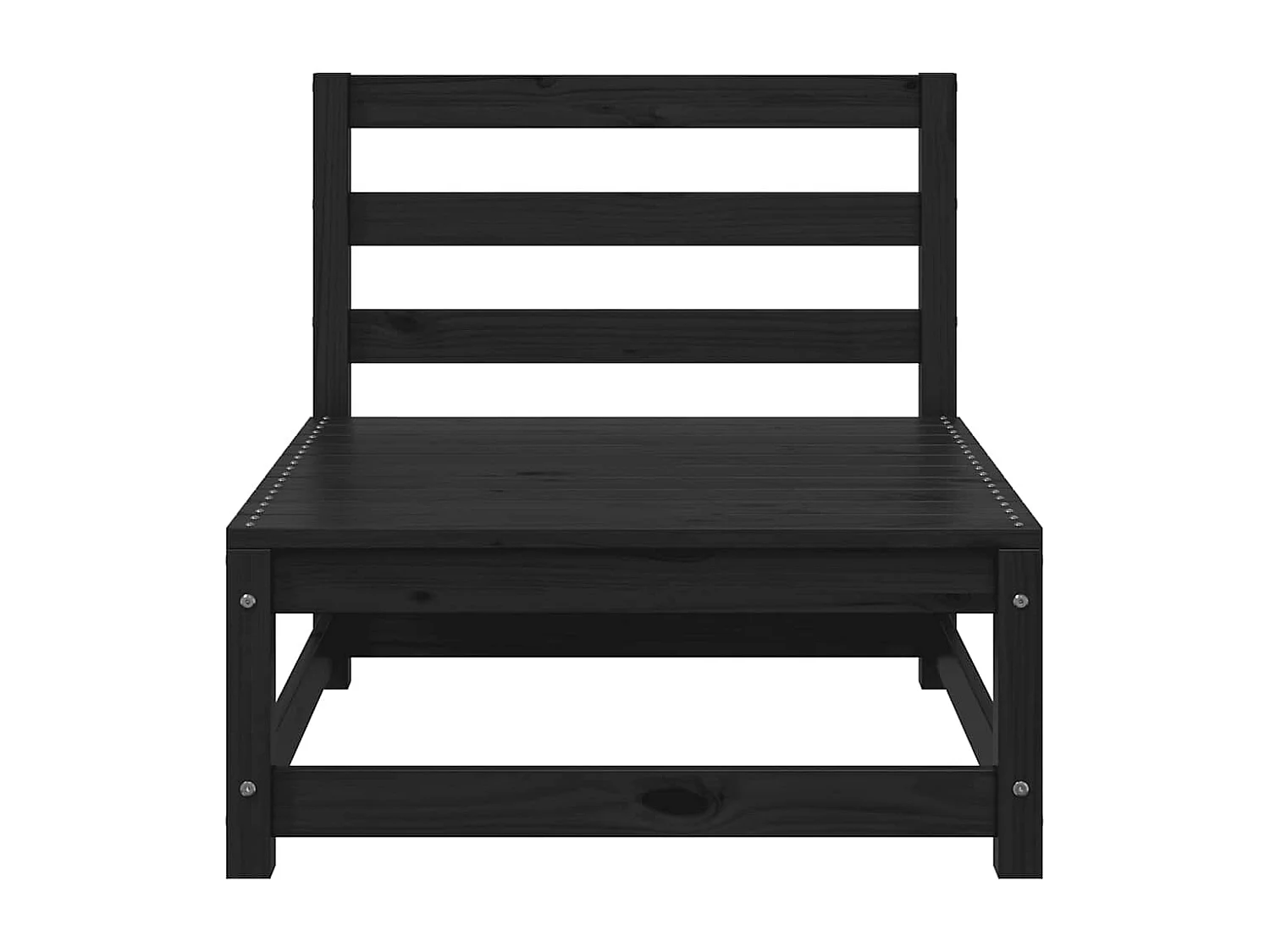 2-tlg. Garten-Lounge-Set mit Kissen Schwarz Kiefer Massivholz