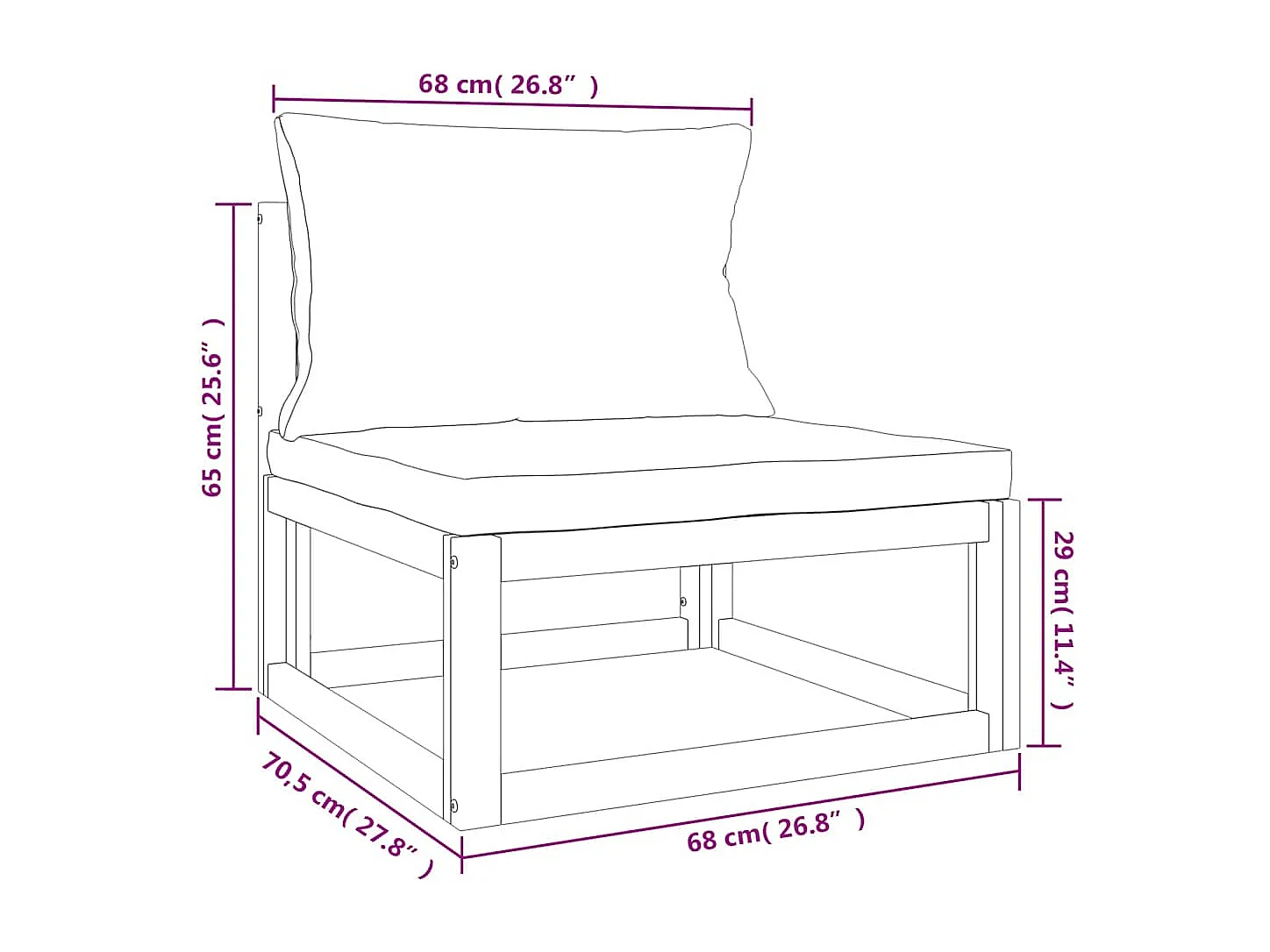 2-tlg. Garten-Sofa-Set mit Kissen Massivholz Akazie
