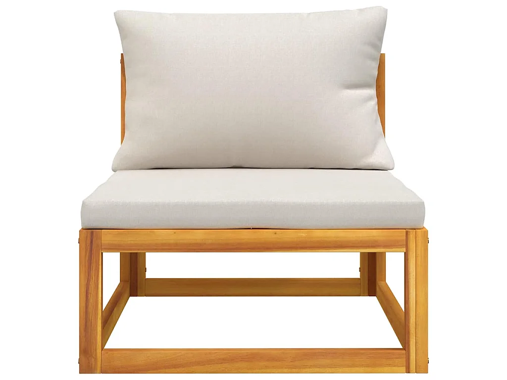 Salon de jardin avec coussins 2 pcs bois massif acacia