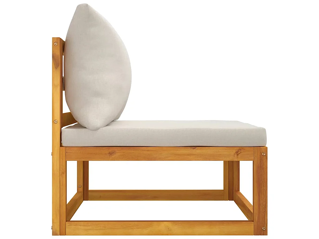 Salon de jardin avec coussins 2 pcs bois massif acacia