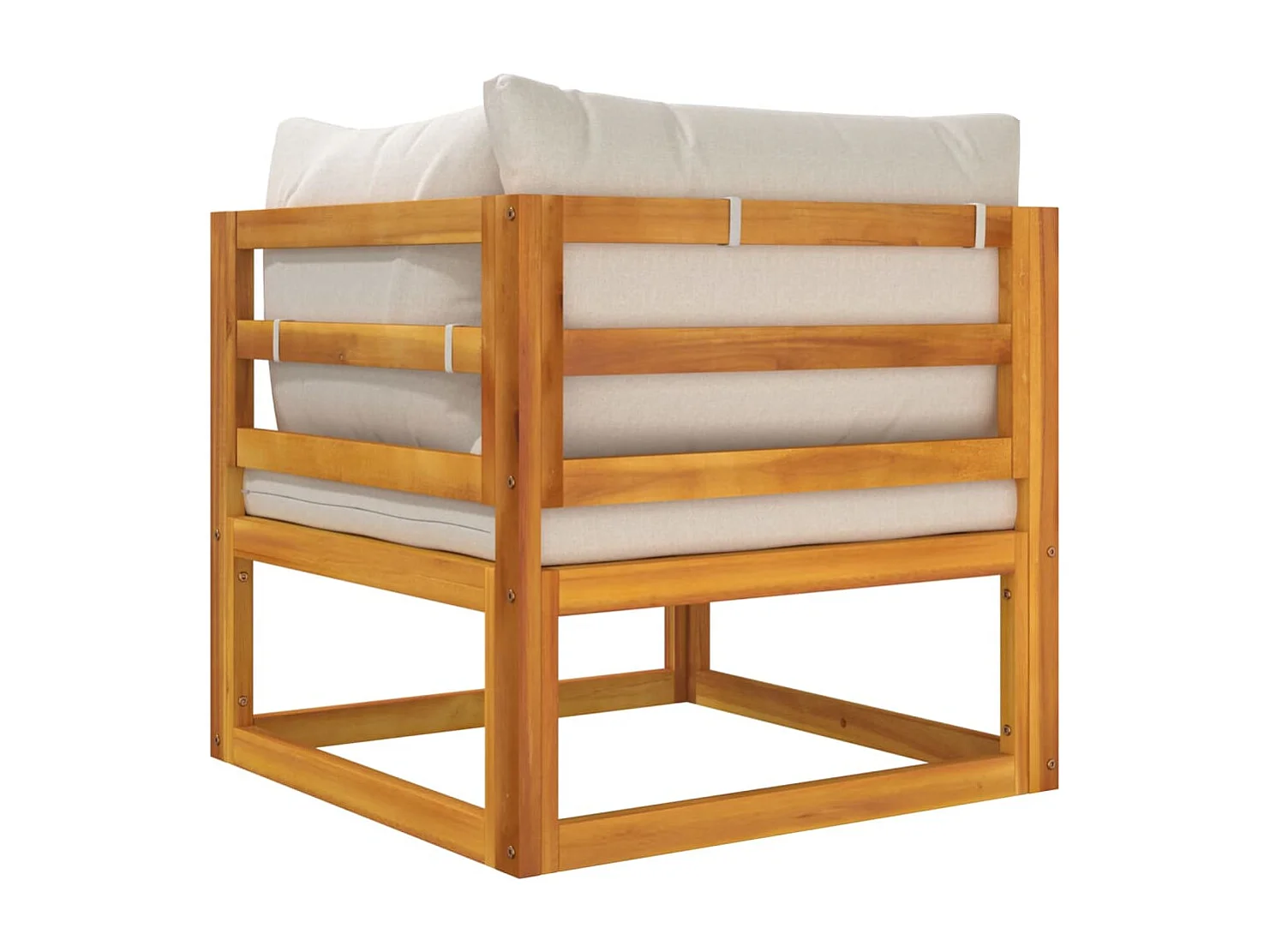 Salon de jardin avec coussins 2 pcs bois massif acacia