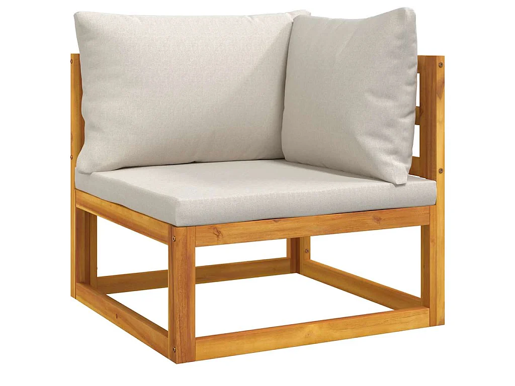 Salon de jardin avec coussins 2 pcs bois massif acacia