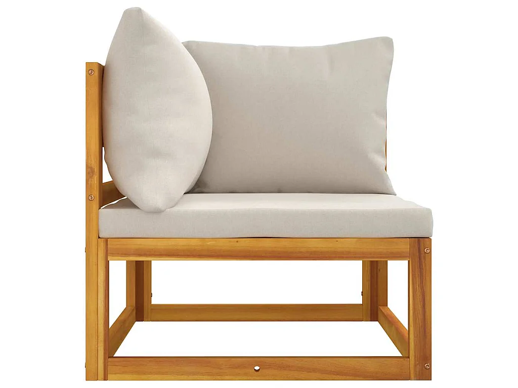Salon de jardin avec coussins 2 pcs bois massif acacia