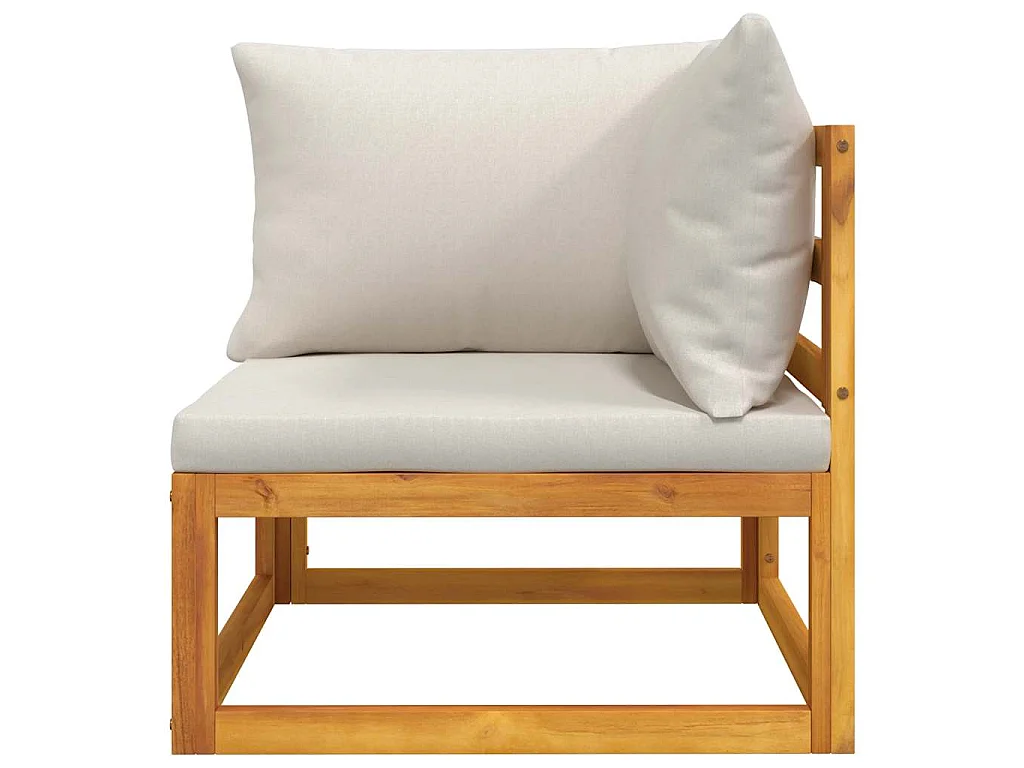 Salon de jardin avec coussins 2 pcs bois massif acacia