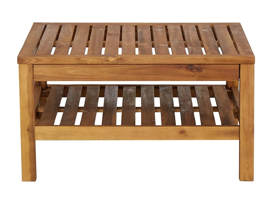 Salon de jardin 3 pcs avec coussins blanc crème Bois d'acacia
