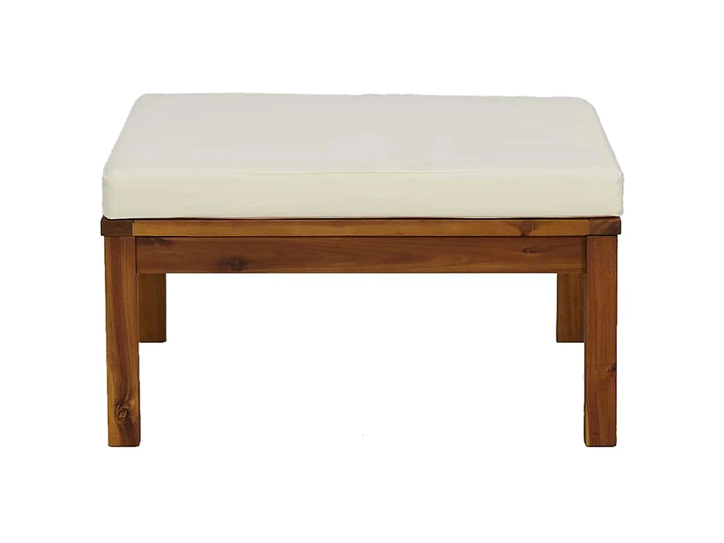 3-tlg. Garten-Lounge-Set mit Cremeweißen Kissen Akazienholz
