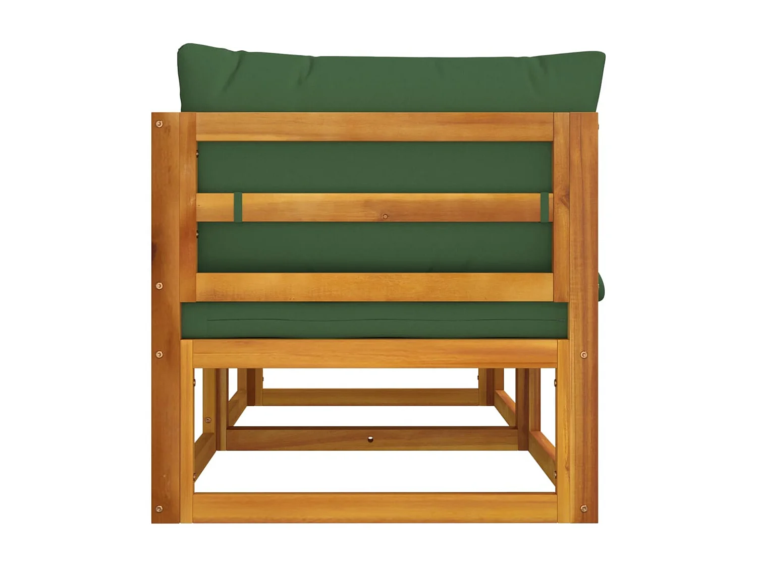 Canapés d'angle sectionnels 2 pcs coussins verts Bois acacia