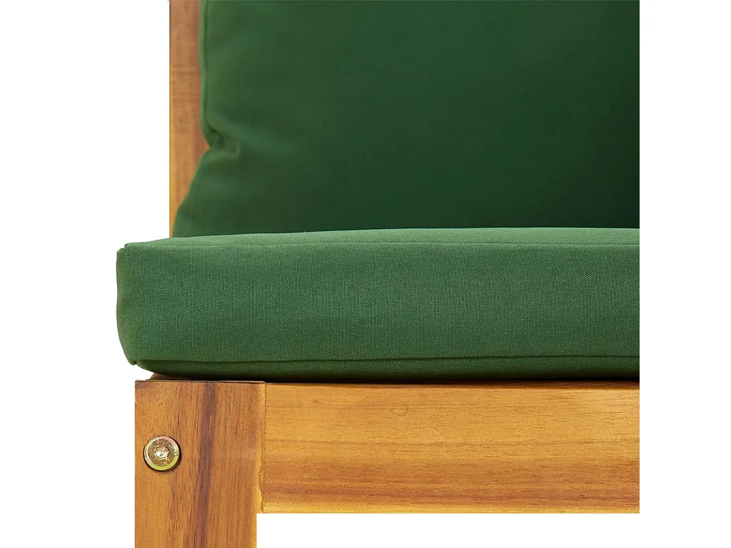 Canapés d'angle sectionnels 2 pcs coussins verts Bois acacia